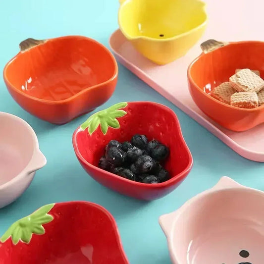 Child Ceramic Dishes Tableware, Fruit Vegetable Animal Model Cartoon Dessert Plate, Salad Bowl, Breakfast Disc, Kids Saucer Good Vibrations