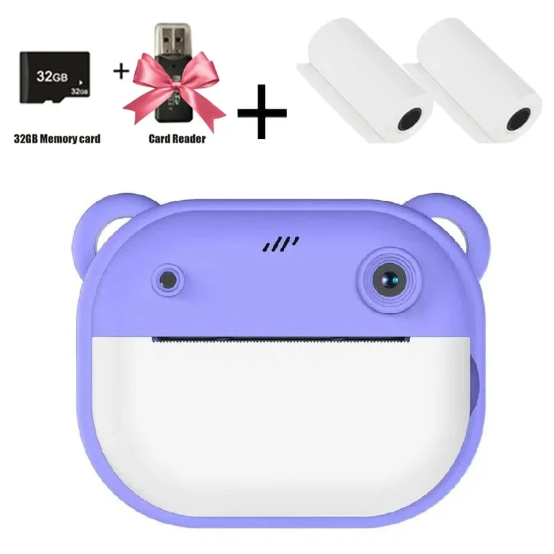 Children Digital Camera Instant Print for Kids Thermal Print Camera Instant Photo Printing Camera Video Toys+32G Memory Card Good Vibrations Adult Super Store