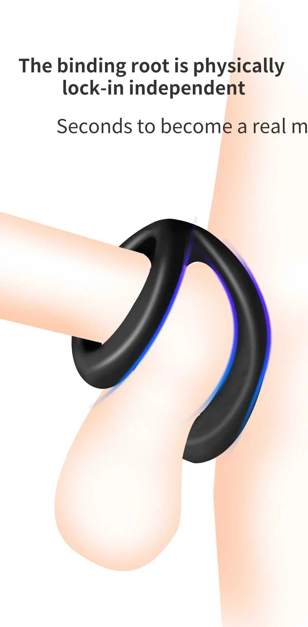 Semen lock ring male masturbator with silicone design for delay ejaculation.