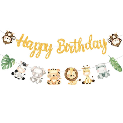 Jungle Safari Birthday Decoration Jungle Animals 1st Birthday Gifts Decoration Wild One Birthday Tableware Baby Shower Decor Good Vibrations