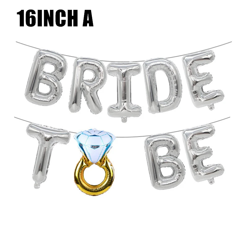 Bride To Be Balloons Rose Gold Letters Foil Balloon Team Wedding Decorations Bachelorette Party Supplies Good Vibrations