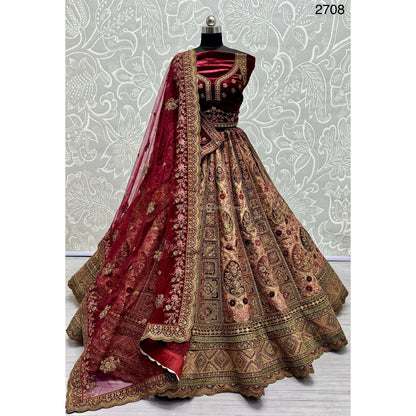 Fabzone FZBELLA Indian Bridal Velvet Collections Wedding Dresses with Zarkhan Work Good Vibrations