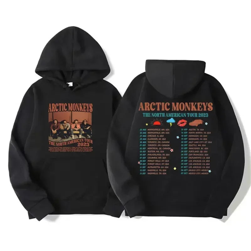 Retro Rock Arctic Monkeys Music Album Graphic Hoodies Men Vintage Oversized Y2k Hip Hop Hoodie Punk Sweatshirt Tour Plus size Good Vibrations