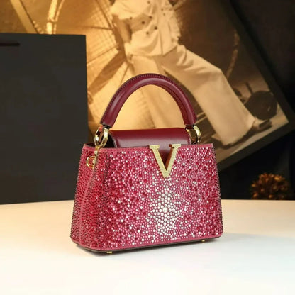 A High-end Rhinestone Handbags for Women, a New Stylish Bucket Crossbody Small Bags for Autumn and Winter 2025 Bolsa mujer сумка Good Vibrations