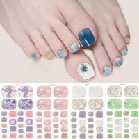 Nail Polish Film Toenail Stickers Solid Color Glitter Toe Nail Art Sticker DIY Waterproof Adhesive Nail Wraps Decals Decors Good Vibrations