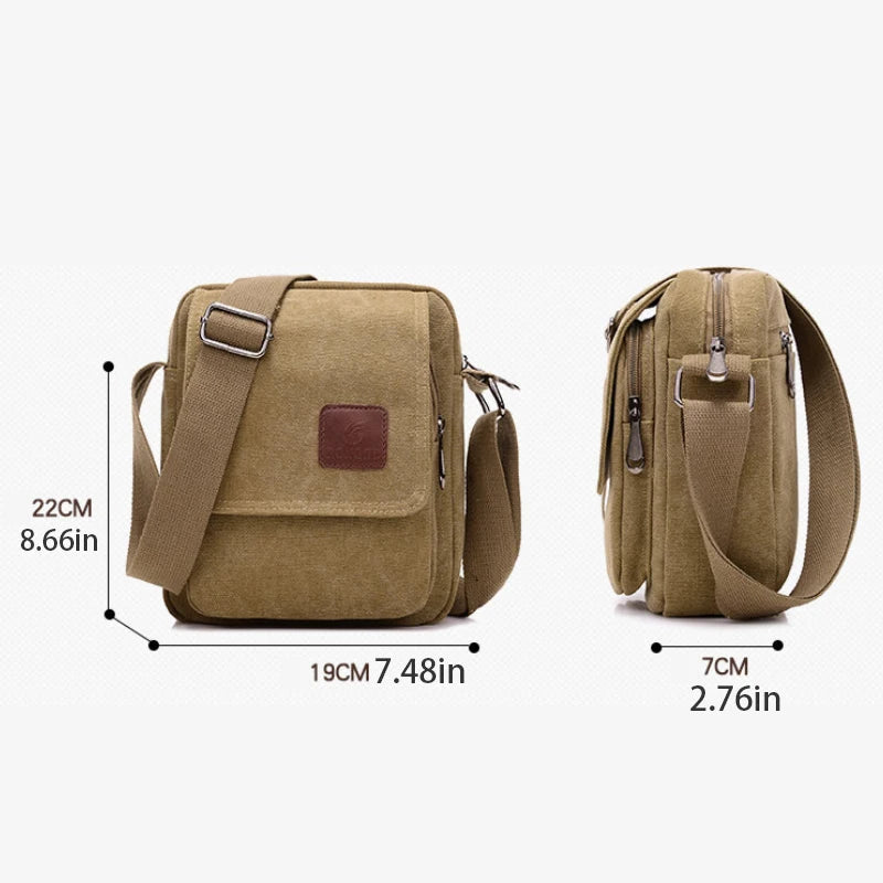 Casual Crossbody Bag, Men's Retro Canvas Crossbody Bag, Suitable for Going Out and Daily Commuting, Shoulder Bag Good Vibrations
