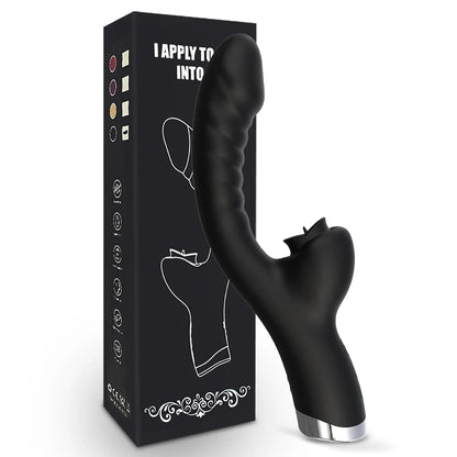 Tongue Licking Vibrator 2 In 1 Adult Women Sex Toys Dildos Vibrators Clitoris Stimulator With 20 Speeds Vibrators Sex Product Good Vibrations