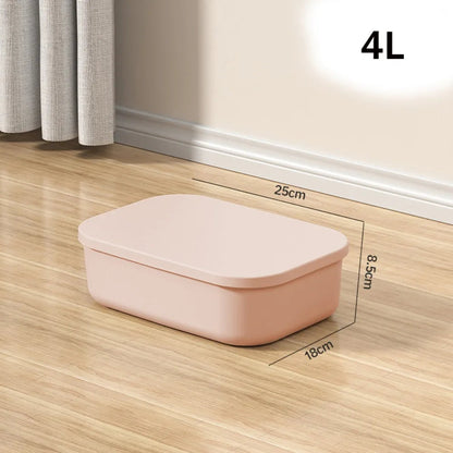 New Home Container Stackable Storage Box Organizer Container With Lid Cover Plastic Good Vibrations
