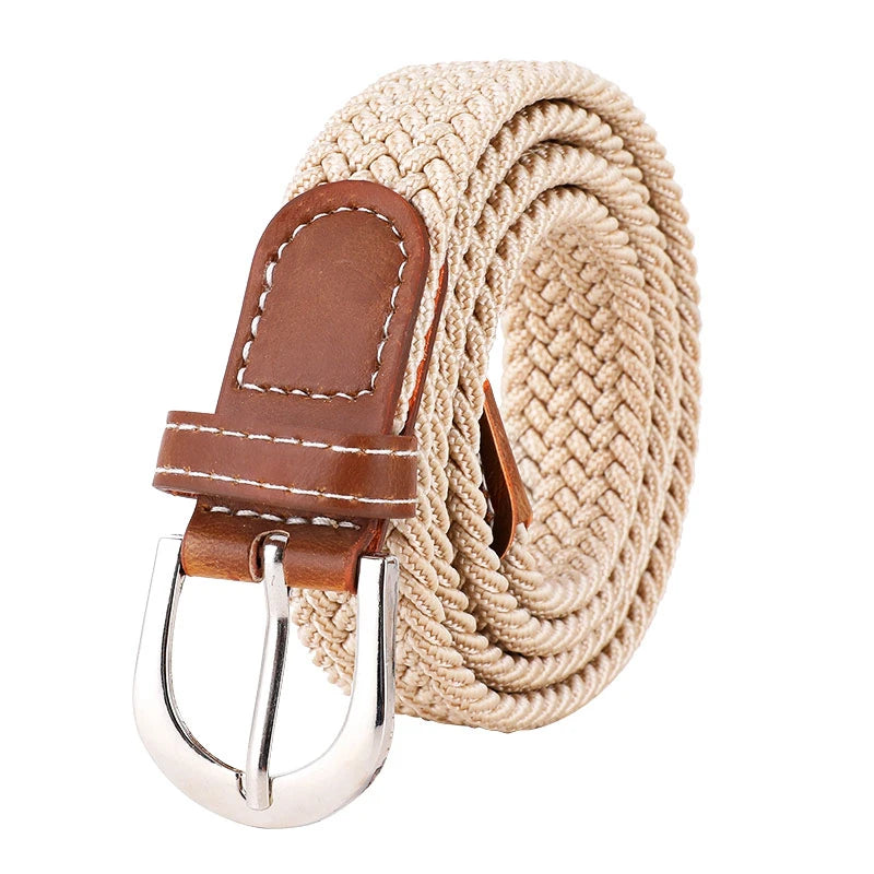 Women's elastic and elastic woven belt in one outfit, casual and versatile denim belt for men and women Good Vibrations
