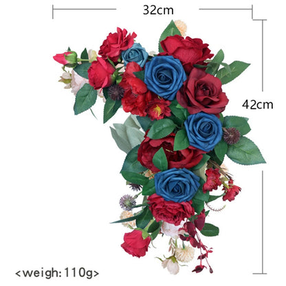 Large 2Pcs Artificial Flower Swag Floral Swag Garland Wedding Arch Flowers Kit for Sign Rustic Artificial Floral Swag Arch Decor Good Vibrations