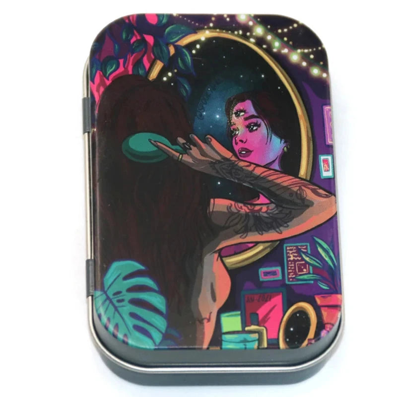 Cigarette Case Box Flip Cap Tobacco Storage Smoke Humidor Rolling Paper Jewelry Candy Coin Key Organizer Tin Flip Gifts Sealed Good Vibrations