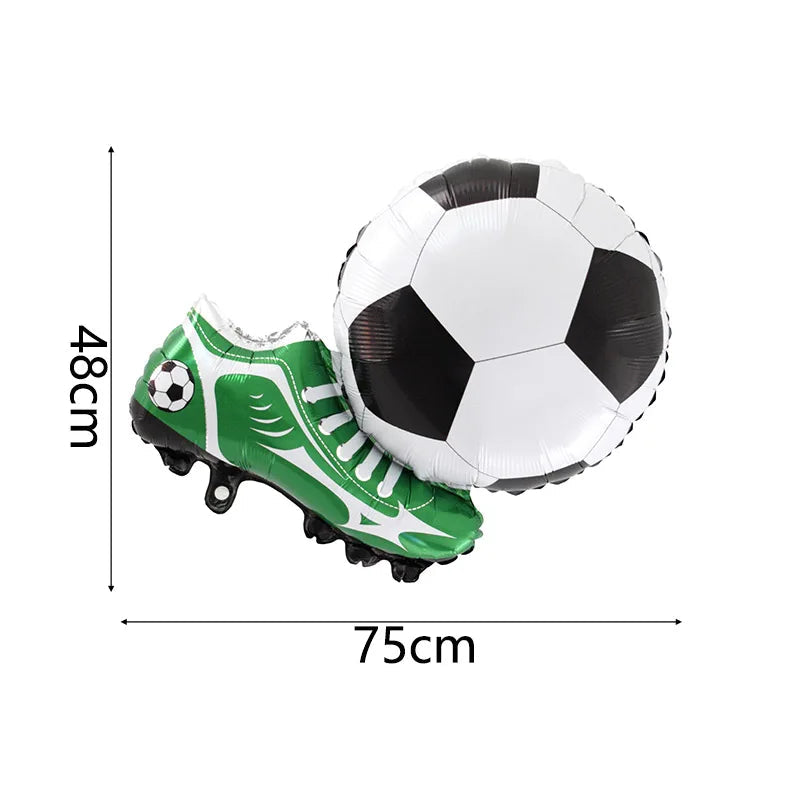 Football Soccer Ball & Shoe Foil Balloons - Sports Theme Birthday Party Decorations Kids Baby Shower Supplies Good Vibrations