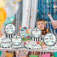 Race Car Party Tableware Plates Napkins Cup Two Fast Birthday Party Supplies Boys Racing Themed Two Years Old Party Decorations Good Vibrations
