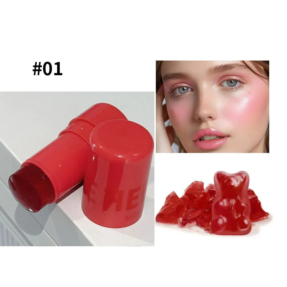 Jelly Blush Lip Gloss Stick for Lazy People to Contour, Even Skin Tone, Brighten and Color, Easy to Apply for Both Lips and Face Good Vibrations