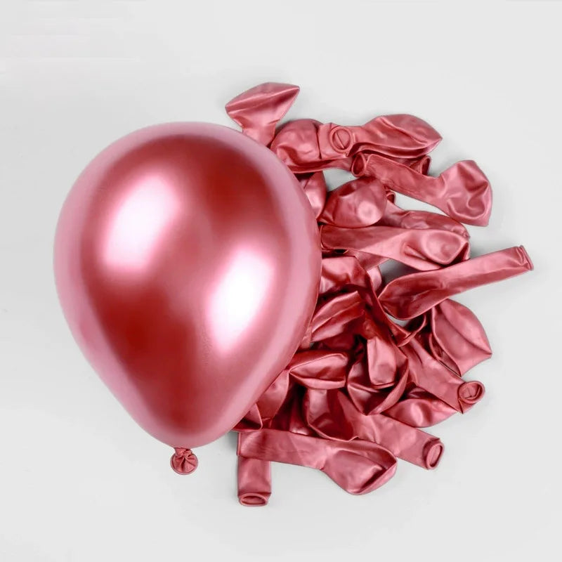 20/40pcs Metallic Balloon Gold Pink Blue Helium Ball Wedding Adult Birthday Party Decoration Chrome Latex Baby Shower Globos Good Vibrations