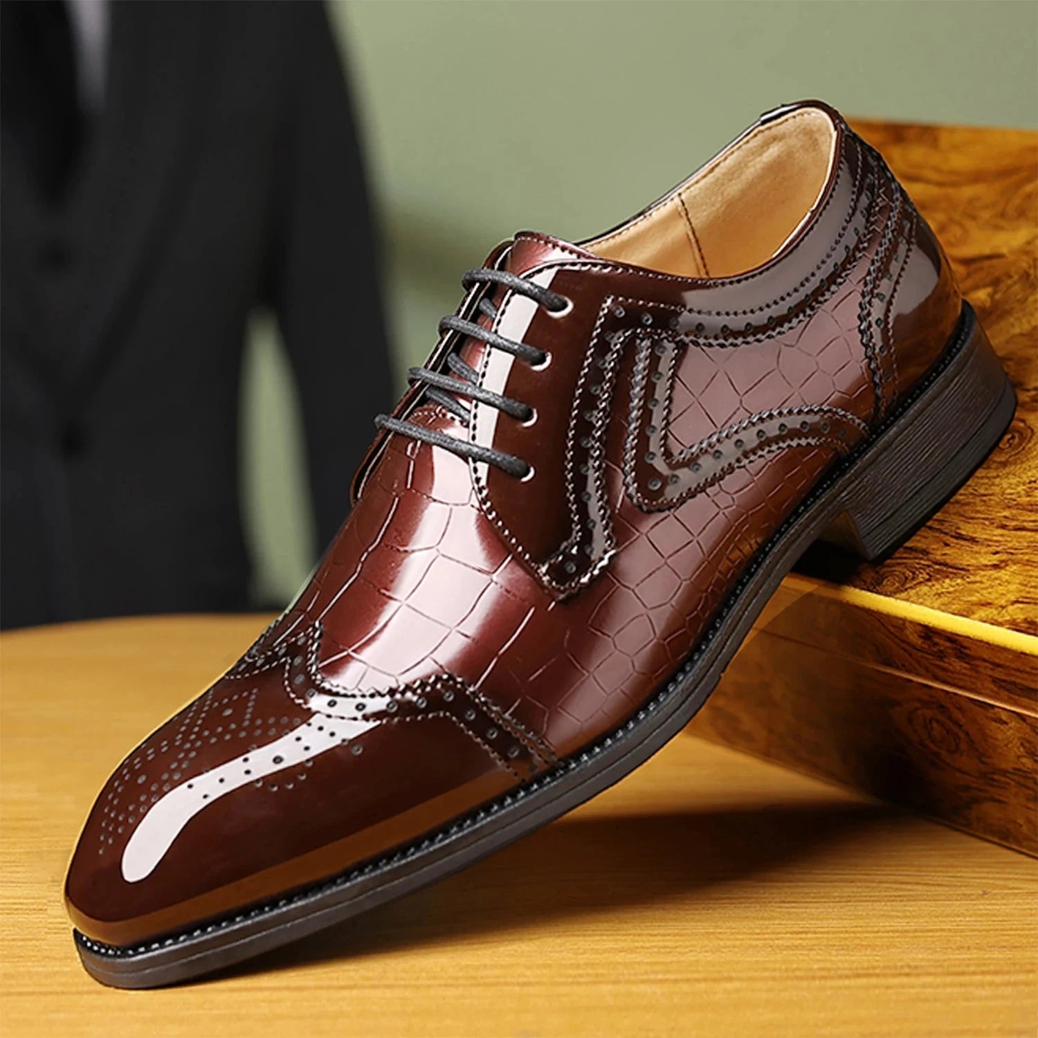 Men's Formal Dress Shoes Oxford Modern Party Tie-up Wedding Office Spring and Autumn Shoes Good Vibrations