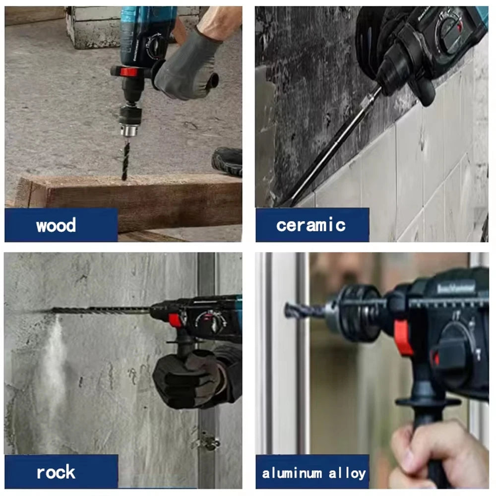 VILASTING 26MM Brushless Electric Hammer Drill Multifunctional Rotary Cordless Power Tools For Makita/Dewalt 18V Battery Pin Good Vibrations