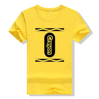 Pick Any Color Crayon Box Halloween Costume Couple & Group T-Shirt Gifts Letters Printed Graphic Tee Tops Basic Cotton Outfits Good Vibrations