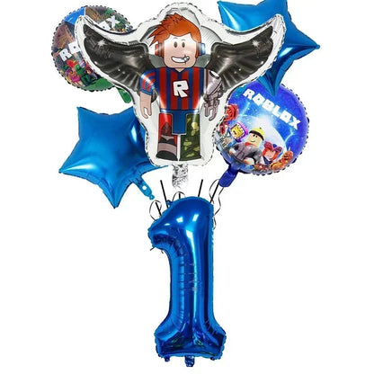 Game Roblox Cartoon Party Theme Birthday Supplies Balloon Banner Cake Topper Tableware Set Decorative Anime Peripheral Gifts Good Vibrations
