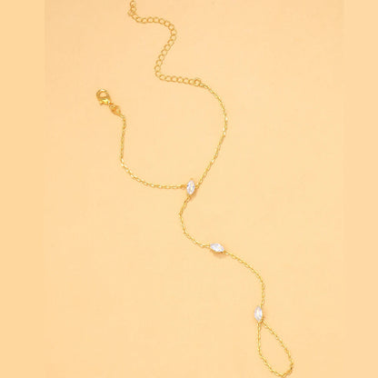 2025 Party Bohemia Rhombus Crystal Bracelet Hand Jewelry for Women Simple Thin Chain Finger Bracelet Jewelry Accessories Gift Good Vibrations