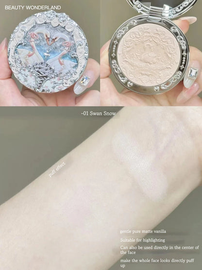 Flower Knows Swan Ballet Collection Embossed Blush Long-lasting Matte Powder Cheek Blusher Natural Brightening Cosmetic 5g Good Vibrations