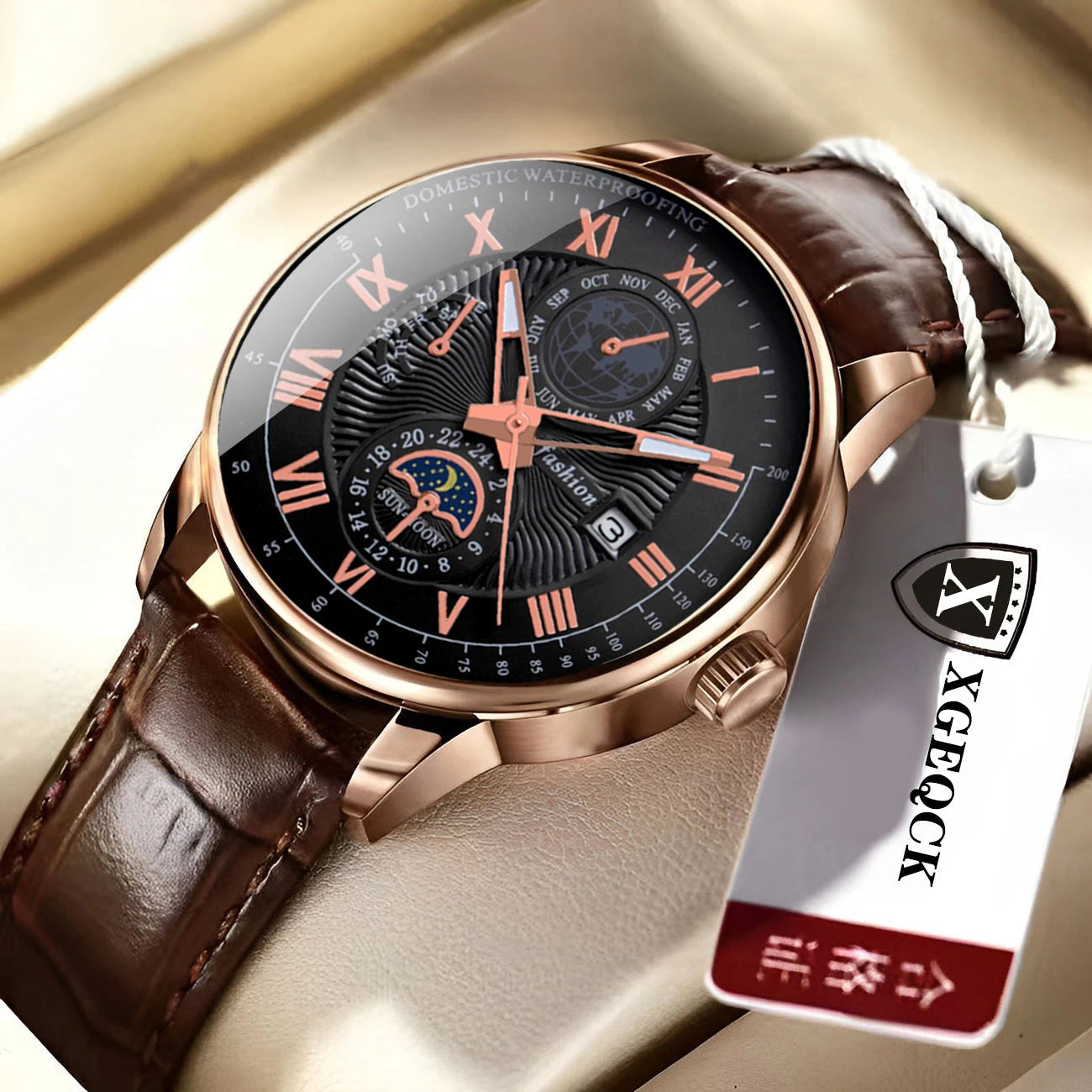 2024 Men Watch Fashion Top Luxury Sport Men's Wristwatch Waterproof Luminous Leather Date Quartz Watches Man clock Good Vibrations