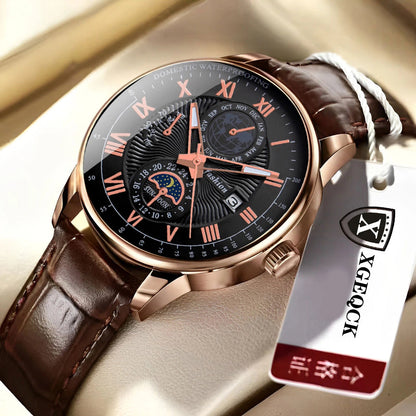 2024 Men Watch Fashion Top Luxury Sport Men's Wristwatch Waterproof Luminous Leather Date Quartz Watches Man clock Good Vibrations