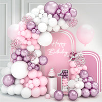 Pink White Balloon Garland Arch Kit Wedding Birthday Party Decorarion Kids Girl Baby Shower Party Supplies Confetti Latex Ballon Good Vibrations
