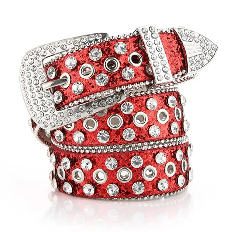 Women's Rhinestone Hollow Belt Women's Pin Buckle Studded Belt For Women Wedding Party Belt Valentines Gifts For Her Good Vibrations