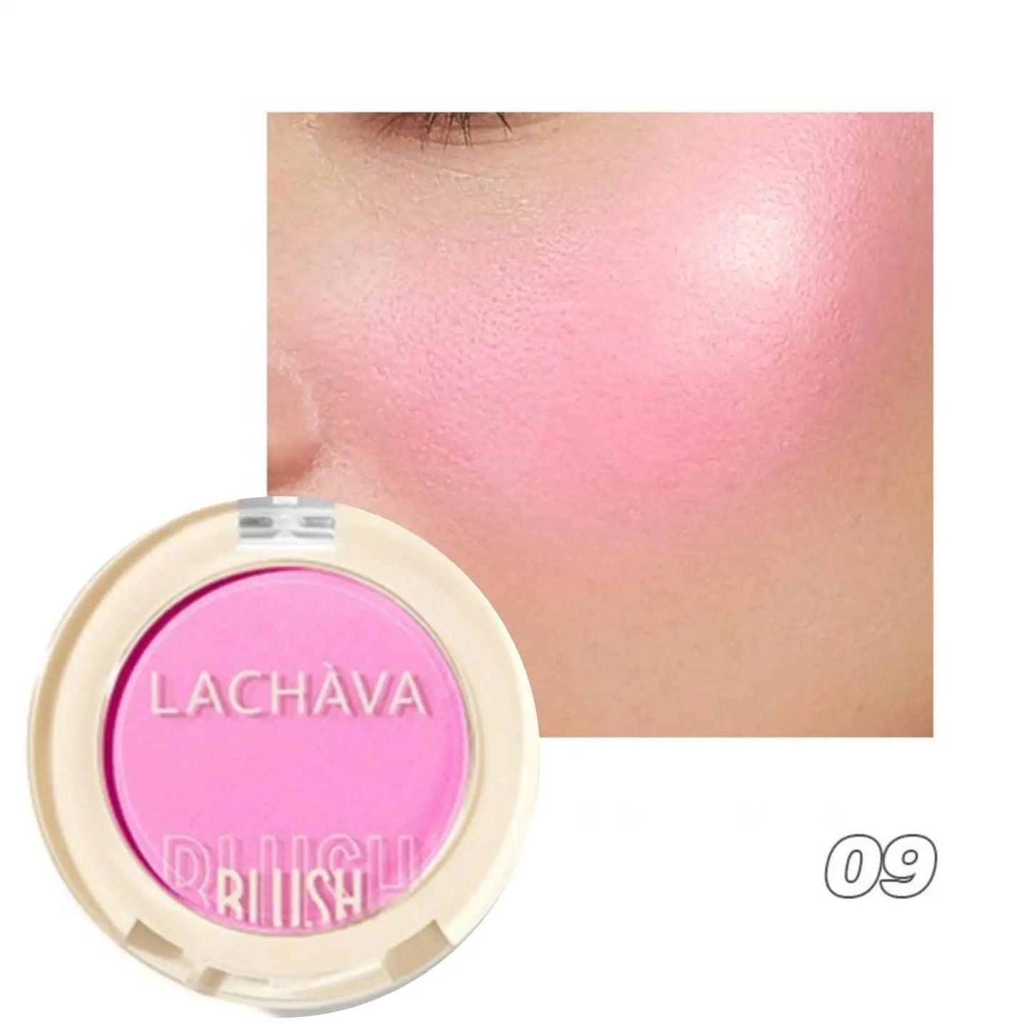 1PC Monochrome Blush Palette, Low Saturation Powder, Matte Effect, Pink/red, Long-lasting, Suitable for Date and Daily Needs Good Vibrations