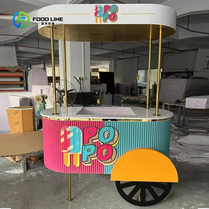 Customized Wedding Party Decorations Candy Cart and Flower Dessert Ice Cream Candy Cart for Children Kids Party Decor Good Vibrations