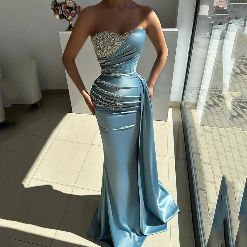Thinyfull Sexy Mermaid Prom Evening Dresses Saudi Arabia Beadings Party Dress Women Cocktail Prom Gowns robe soirées Customized Good Vibrations