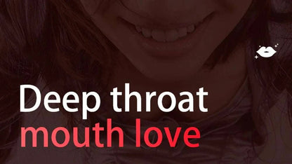 Men's oral sex automatic tongue licking blowjob toy with "deep throat mouth love" text.