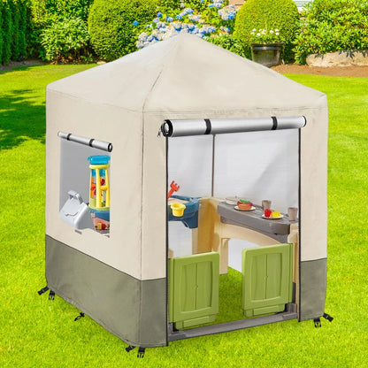 Outdoor Kids Playhouse Cover,Waterproof Cover Suitable Garden Waterproof And Sun-proof Children's Toy House Protective Cover Good Vibrations