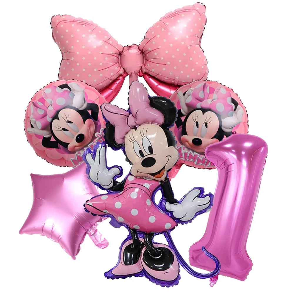 Minnie Mouse Birthday Decoration Disposable Cups Plates Tablecloth Cake Latex Balloon Baby Shower Kids Girls Party Supplies Good Vibrations