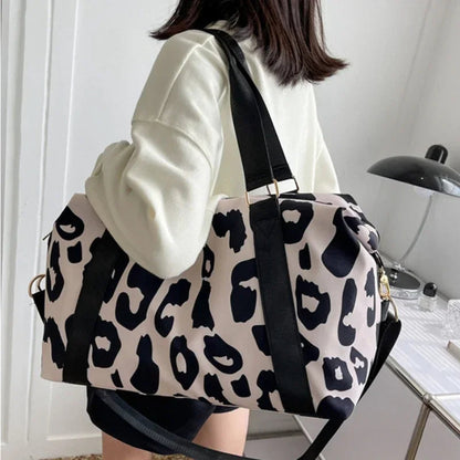 Women Travel Bags Duffle Shoulder Bag Large Multi-functional for Girls Female Big Capacity Sports Storage Fitness Handbag Good Vibrations