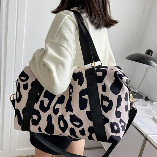 Women Travel Bags Duffle Shoulder Bag Large Multi-functional for Girls Female Big Capacity Sports Storage Fitness Handbag Good Vibrations