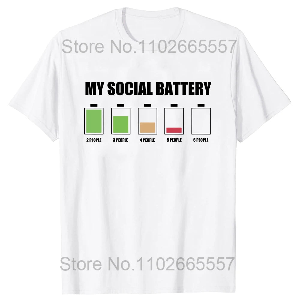 Introvert Logo T Shirt Funny Humor Introvers Joke T Shirts Summer Cotton Streetwear Humor Quotes Christmas Gifts T-shirt Good Vibrations