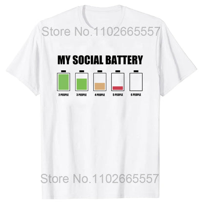 Introvert Logo T Shirt Funny Humor Introvers Joke T Shirts Summer Cotton Streetwear Humor Quotes Christmas Gifts T-shirt Good Vibrations