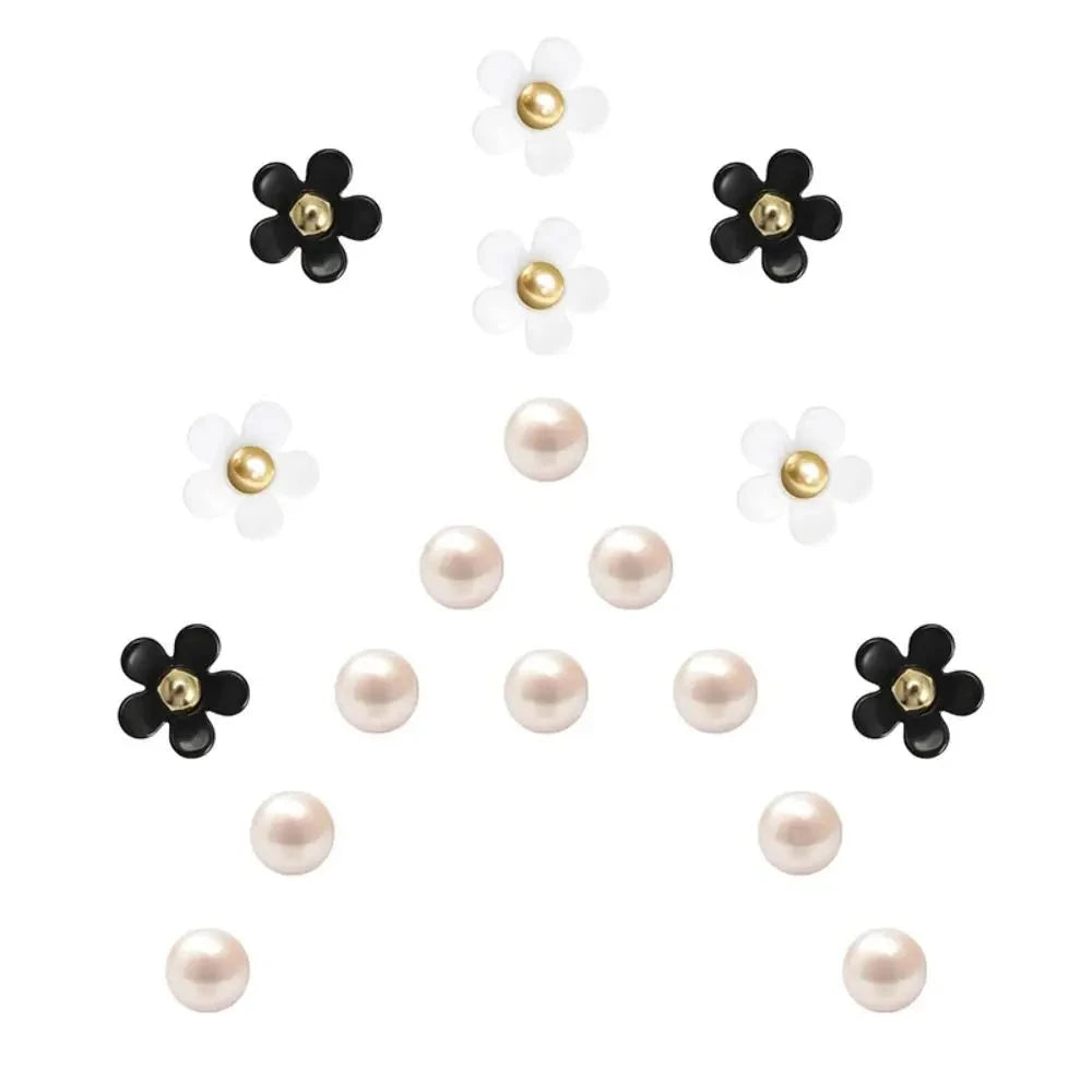 24Pcs Flowers and Pearls Charms for Bogg Bag Compatible with Women Rubber Beach Bag Tote Handbag Decoration Good Vibrations