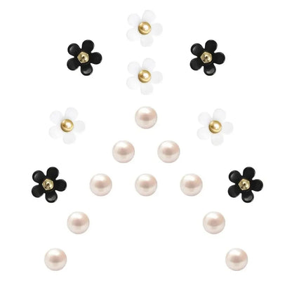 24Pcs Flowers and Pearls Charms for Bogg Bag Compatible with Women Rubber Beach Bag Tote Handbag Decoration Good Vibrations