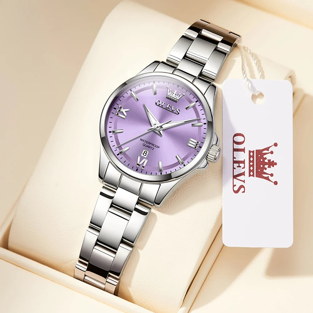 OLEVS Women‘s Watches Simple Luxury Fashion Elegant Female Wristwatch Waterproof Luminous Date Exquisite Gift for Gift 2025 Good Vibrations