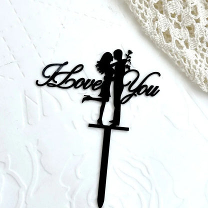 Bride and Groom Wedding Party Cake Topper Decoration Golden Acrylic Mrs & Mrs Engagement Party Cake Toppers Gift Baking Supplies Good Vibrations