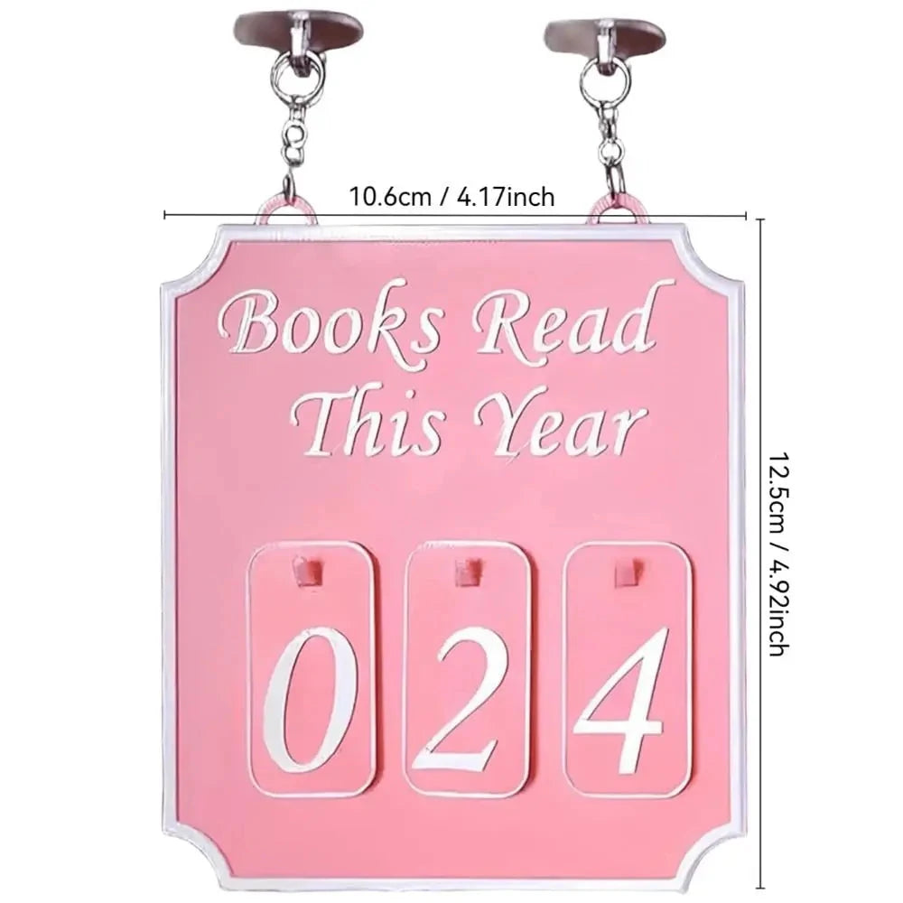 Hanging Bookshelf Counter Books Read This Year Personalized Reading Counter Bookish Decor Bookshelf Sign Reading Plan Management Good Vibrations
