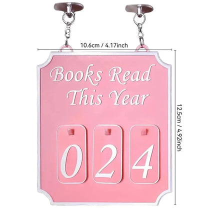 Hanging Bookshelf Counter Books Read This Year Personalized Reading Counter Bookish Decor Bookshelf Sign Reading Plan Management Good Vibrations