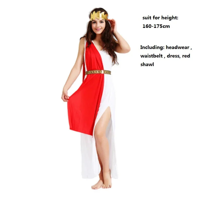 Greek Roman Costume Grecian Goddess Cosplay Clothing Family Party Decor   Decorative Props Boys Girls Child  Halloween Good Vibrations