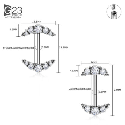 14G Nipple Rings G23 Titanium Barbell Zircon Nipple Shield Piercing for Women Girls Sexy Nipple Piercing Jewelry Good Vibrations