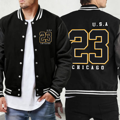 Polk High Number 33 Prints Unisex Jackets Classic Pocket Sportswear Street Fashion Menswear Loose Autumn Baseball Uniform Mens Good Vibrations