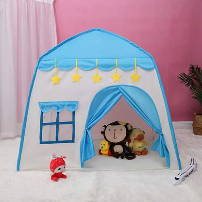 Princess children's tent. A role-playing themed playhouse in pink and blue, suitable for both indoor and outdoor use. Good Vibrations