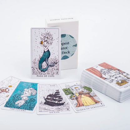 Cat Tarot A 78 Card Deck High Quality English Version Board Game for Easy and Fun Fortune Telling Perfect for Family Gatherings Good Vibrations
